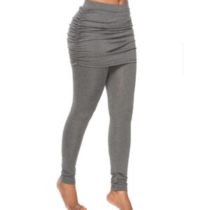 Pack hip side pleated skirt fake two leggings skirt