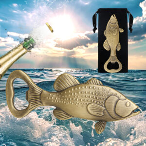 Creative Sea Bass Bottle Opener With Velvet Bag , Exclusive Gift For Fishing Enthusiasts, Bar Tool For Beer Enthusiasts, Ideal For Home And Bar Use, Novel Bar Accessories For Opening Beer