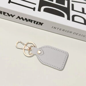 Vintage Leather Rose Red Keychain Pendant