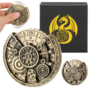 Private Model Time Gear Fingertip Gyroscope Retro Wheel DND Dice Gift Box Set, Role Playing Game Dice On The Table